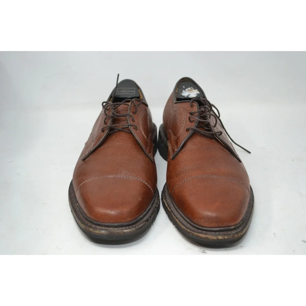 ALLEN EDMONDS Becker BROWN Pebbled Leather Lace Shoes Mens 9‎ D Cap Toe Oxford